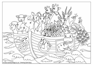 Noah's Ark Colouring Page