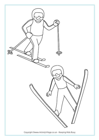 Nordic Combined Colouring Page