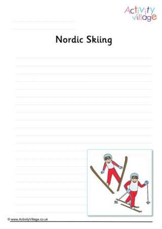 Nordic Skiing Writing Page