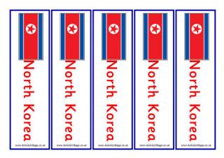 North Korea Bookmarks Flags