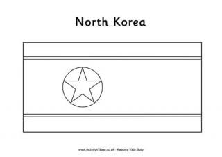 North Korea Flag Colouring Page