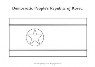 North Korea Flag Colouring Page