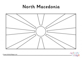 North Macedonia Flag Colouring Page