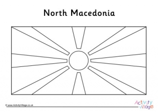 North Macedonia Flag Colouring Page