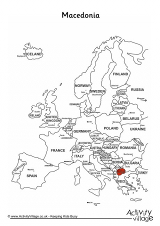 North Macedonia On Map Of Europe