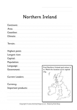 Northern Ireland Fact Worksheet