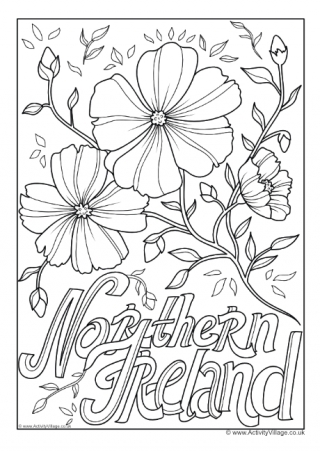 Northern Ireland National Flower Colouring Page