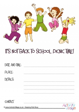 Not Back to School Picnic Invitation