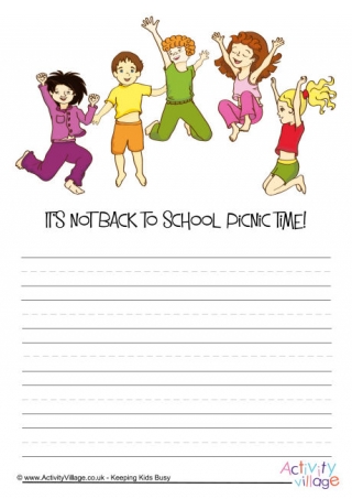 Not Back to School Picnic Story Paper