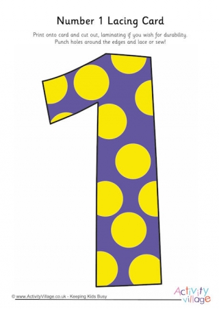 Number 1 Lacing Card