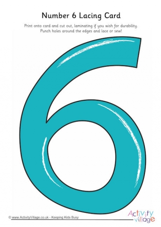 Number 6 Lacing Card
