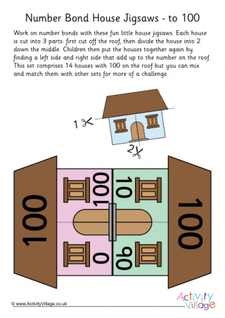 Number Bond House Jigsaws to 100