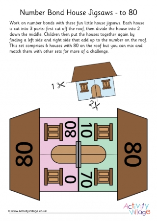Number Bond House Jigsaws to 80