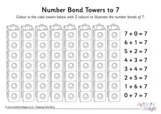 Number Bond Tower Worksheets