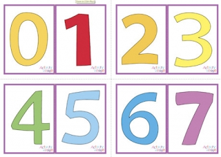 Number Flash Cards - 0-9 - Set 2 - Colour