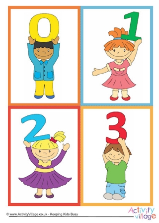 Number Flash Cards - Children - 0-9