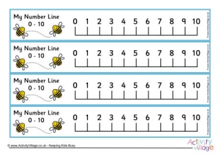 Number Line 0-10 - Bees