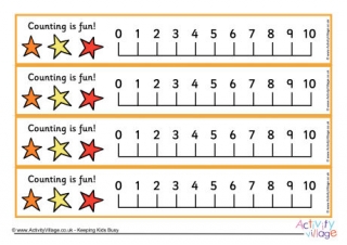 Number Line 0-10 - Stars