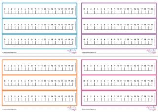 Number Lines to 20 - Bordered - Numbers Above