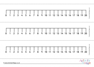 Number Lines to 20 - Simple