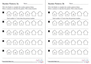 Number Pattern Worksheets Set 3