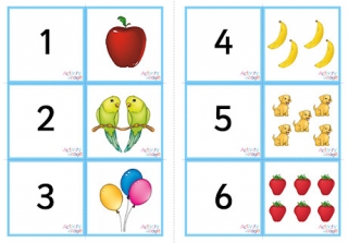 Number Picture Flash Cards - Double Sided - Small