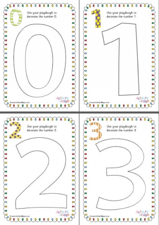 Number Playdough Mats 0 to 9