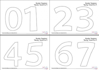 Number Templates 0 to 9 Quirky Small