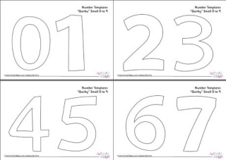 Number Templates 0 to 9 Quirky Small