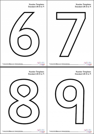 Number Templates 0 to 9