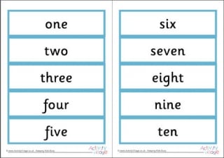 Number Word Cards 1-10