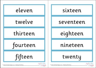 Number Word Cards