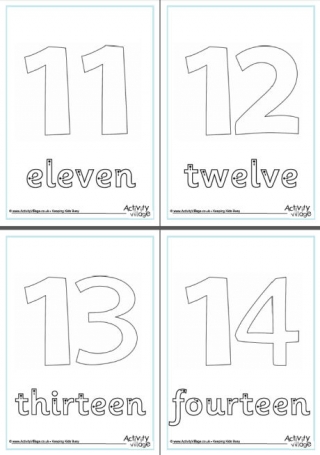 Number Word Finger Tracing Worksheets 11 to 20