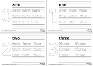 All Number Word Handwriting Worksheets 0 to 10