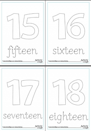 Number Word Tracing Worksheets Eleven to Twenty