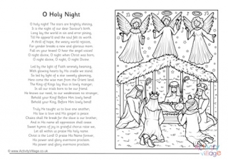 O Holy Night Colouring Page