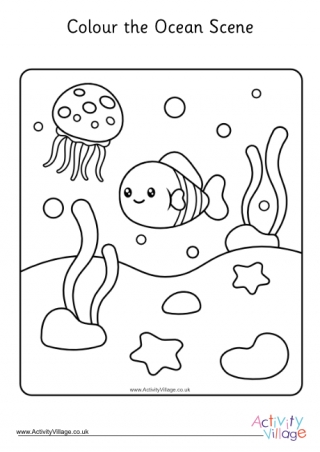 Ocean Scene Colouring Page