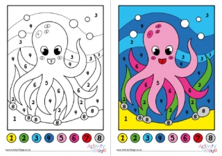 Octopus Colour By Number