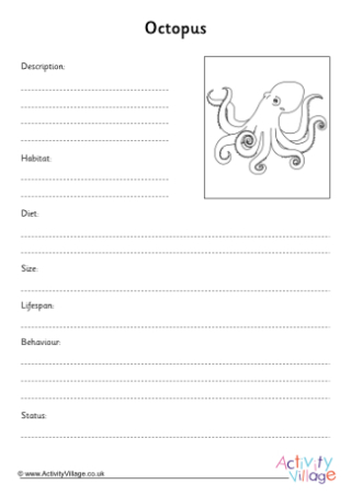 Octopus Fact Finding Worksheet