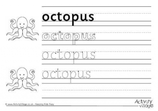 Octopus Handwriting Worksheet