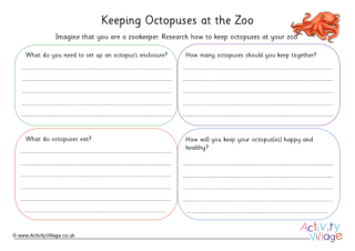 Octopus Zookeeper Worksheet