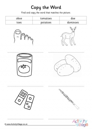 Oe Digraph Copy The Word
