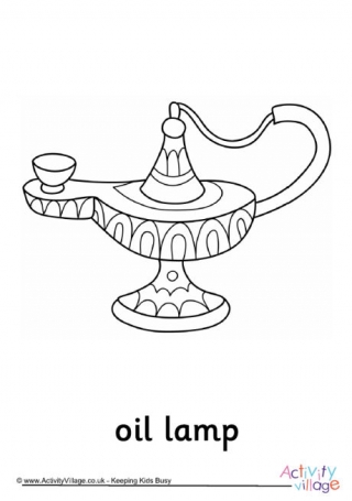 Oil Lamp Colouring Page