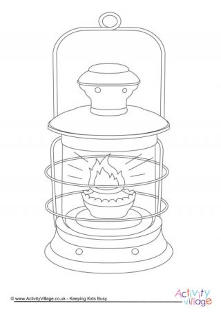 Oil Lamp Colouring Page