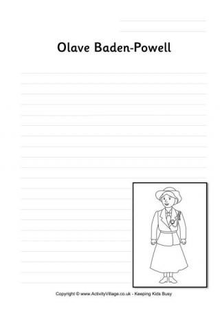 Olave Baden-Powell Writing Page