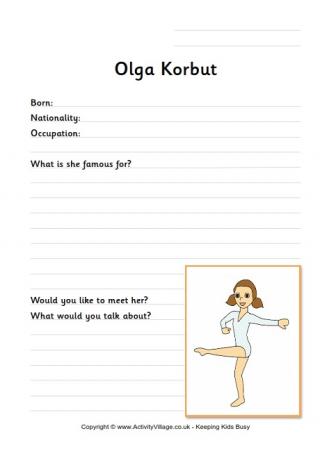 Olga Korbut Worksheet