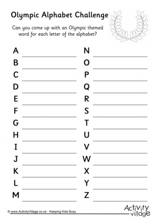 Olympic Alphabet Challenge