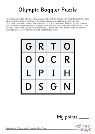 Olympic Boggler Puzzle
