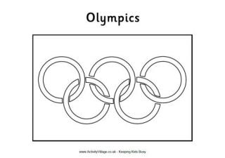 Olympic Flag Colouring Page