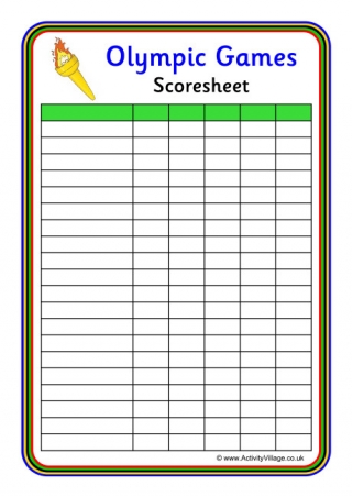 Olympic Games scoresheet 2